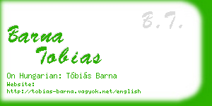 barna tobias business card